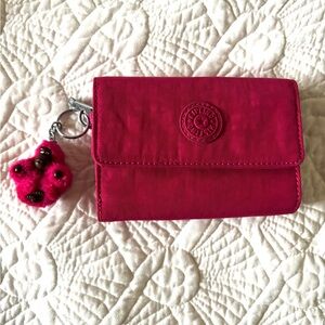 Kipling trifold wallet with gorilla keychain